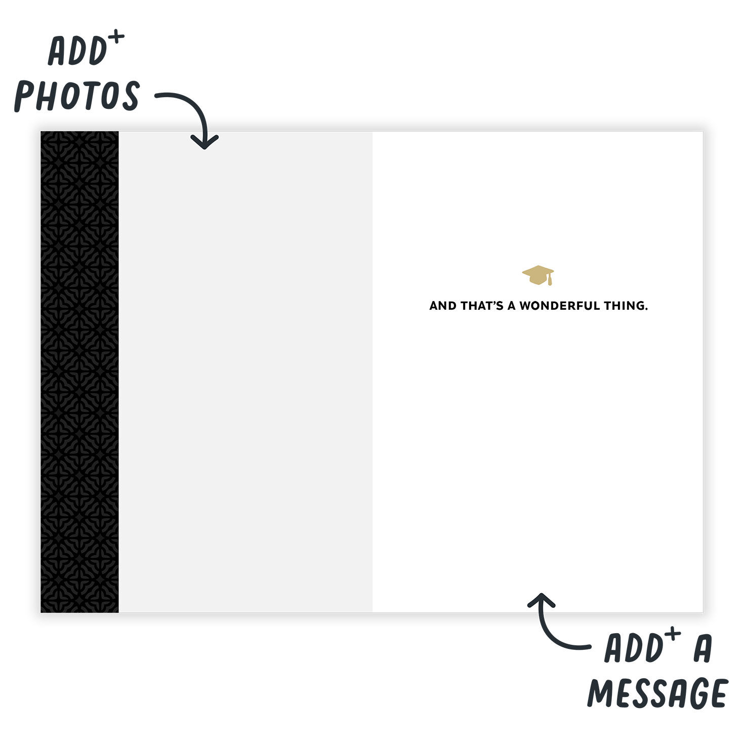 Black and Gold Lettering Personalized Grad Card  image number 3