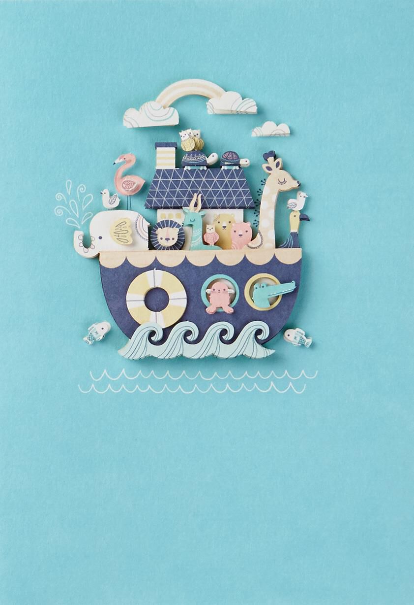 Noah's Ark Animals New Baby Card