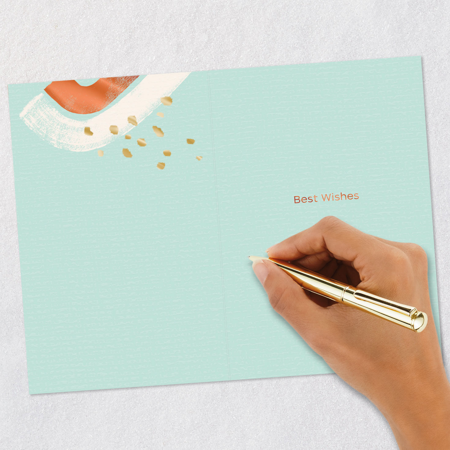 Abstract Sunshine on Mint Goodbye Card Signing card image number 6