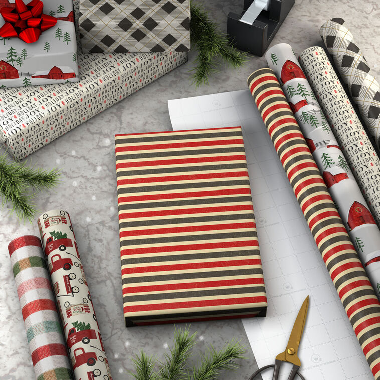 Weathered and Warm Holiday Wrapping Paper Rolls  image number 3