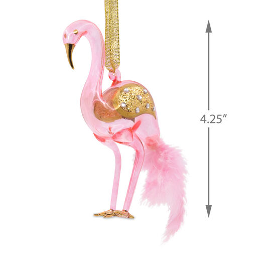 Signature Pink Flamingo Premium Glass Hallmark Ornament, 