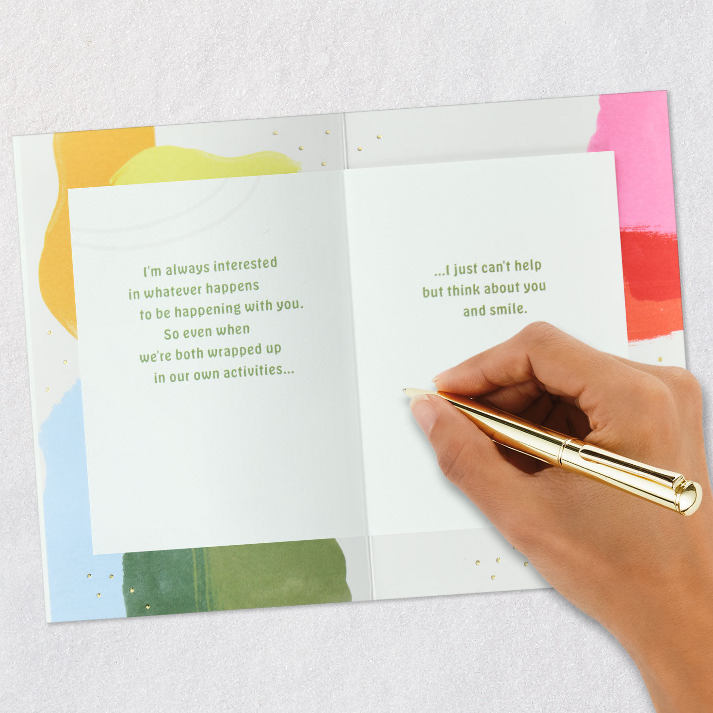 Colorful Abstract Lettering Thinking of You Card  image number 7