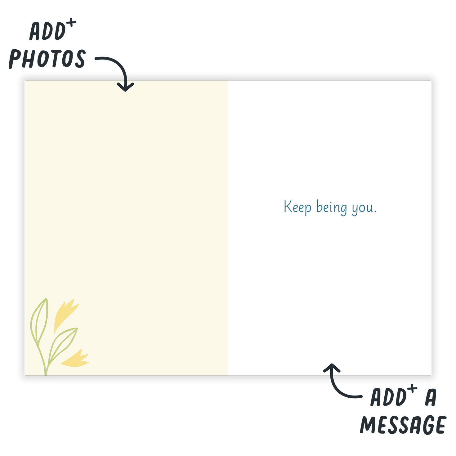 Floral Line Art Personalized Everyday Card  image number 3