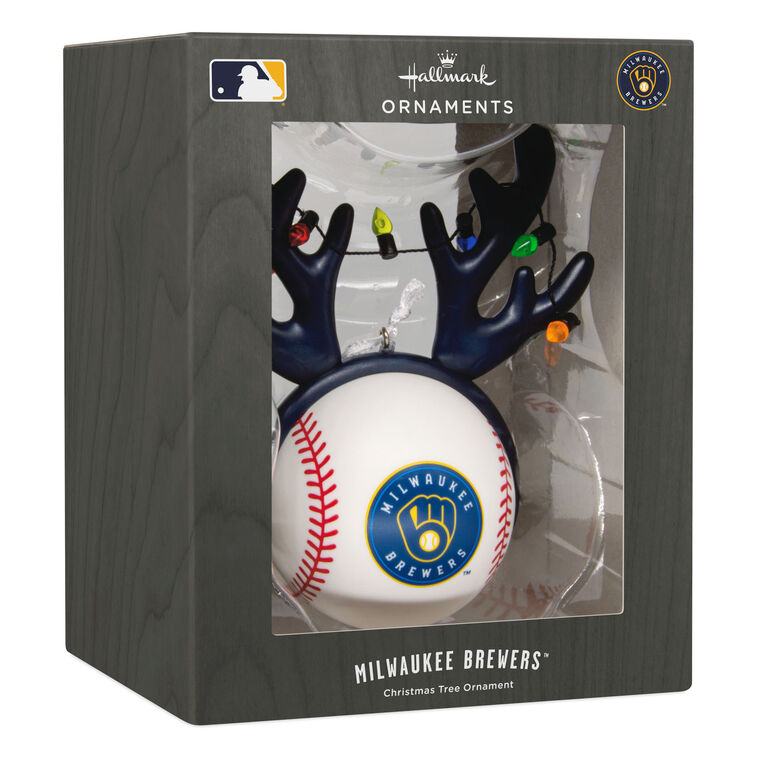 Brewers Reindeer Baseball Christmas Ornament package front image number 7