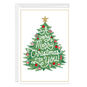 Script Greeting on Tree Personalized Christmas Card Card Front with Envelope image number 1