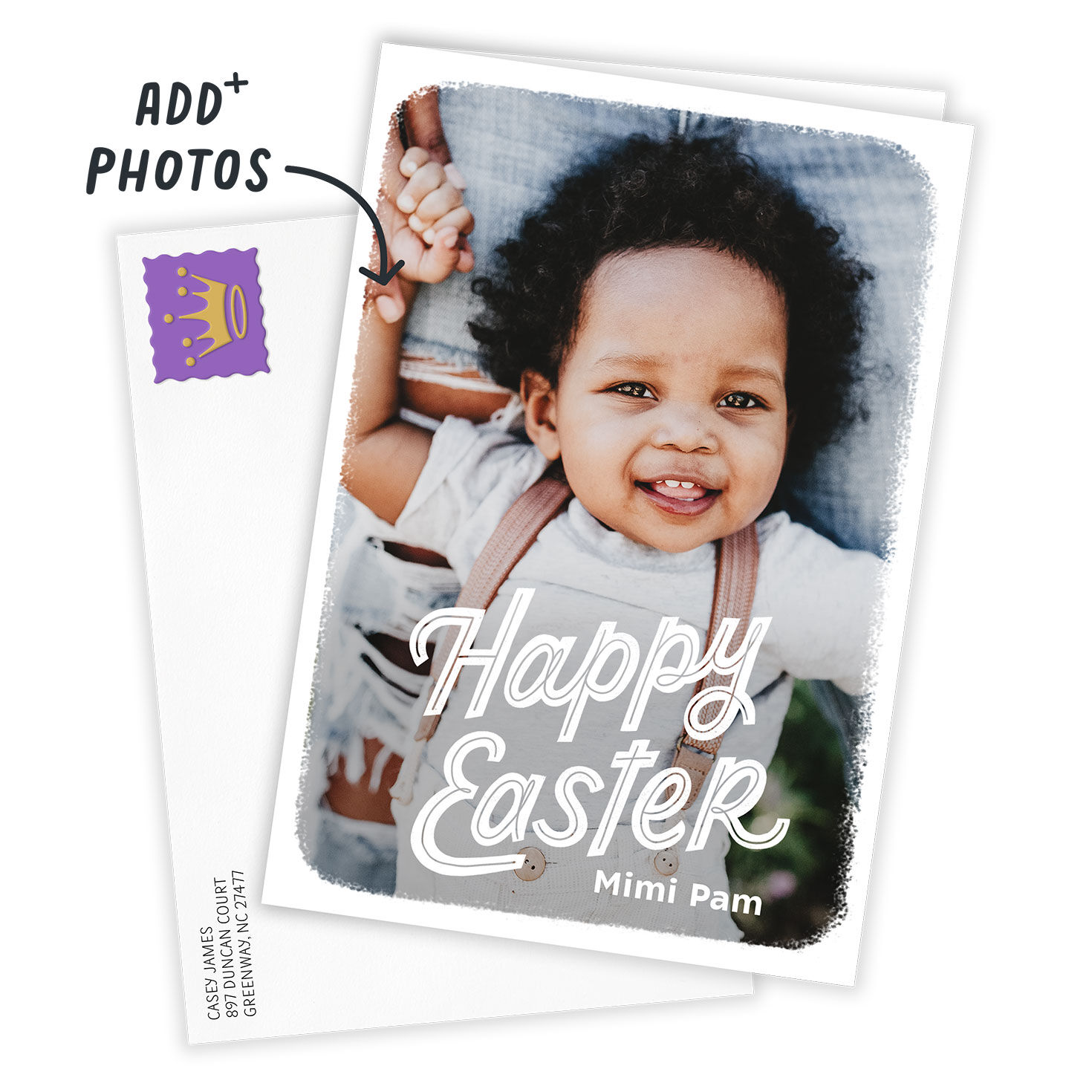 Personalized Happy Easter Lettering Photo Card  image number 2