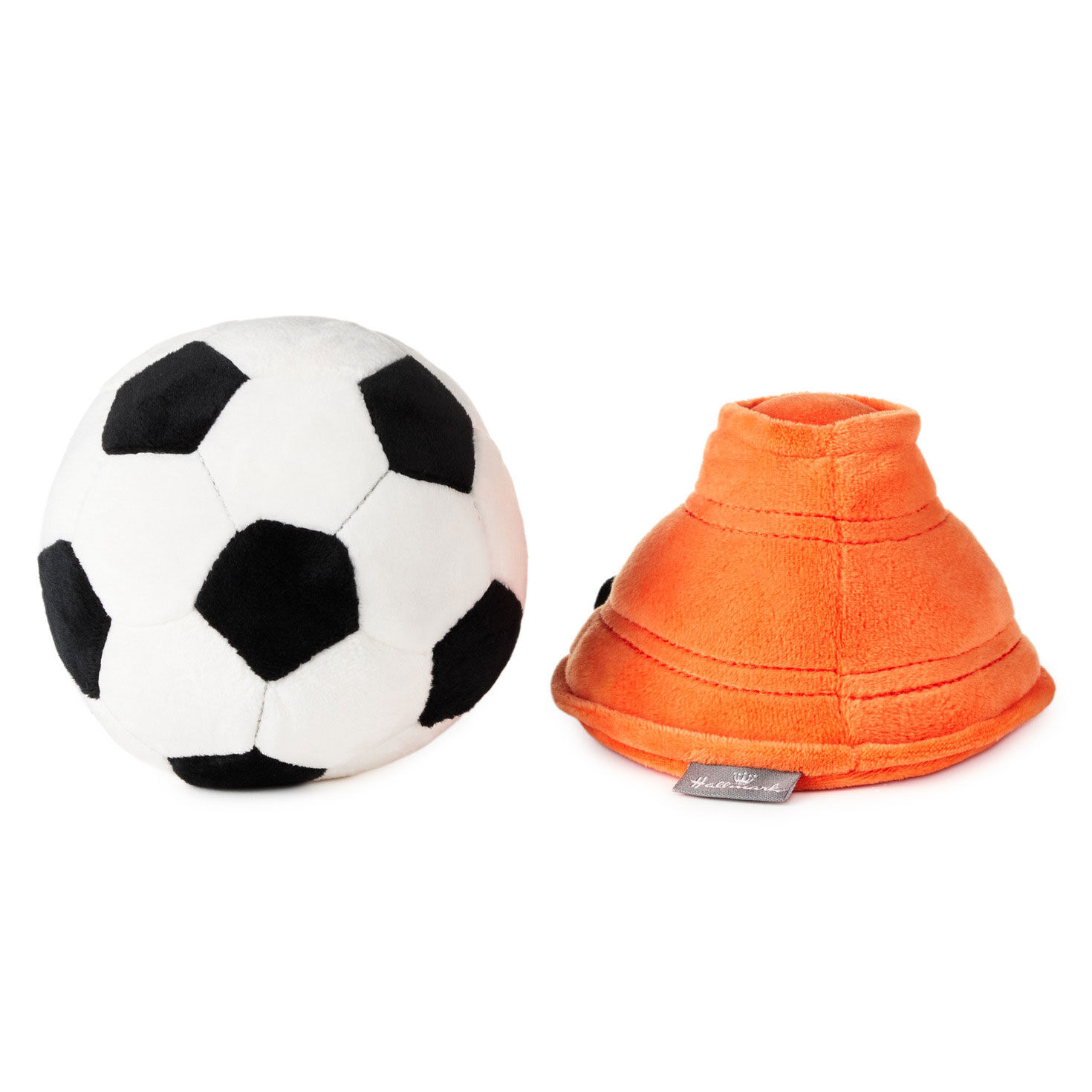 Soccer Ball and Cone Magnetic Plush Toys back apart image number 5