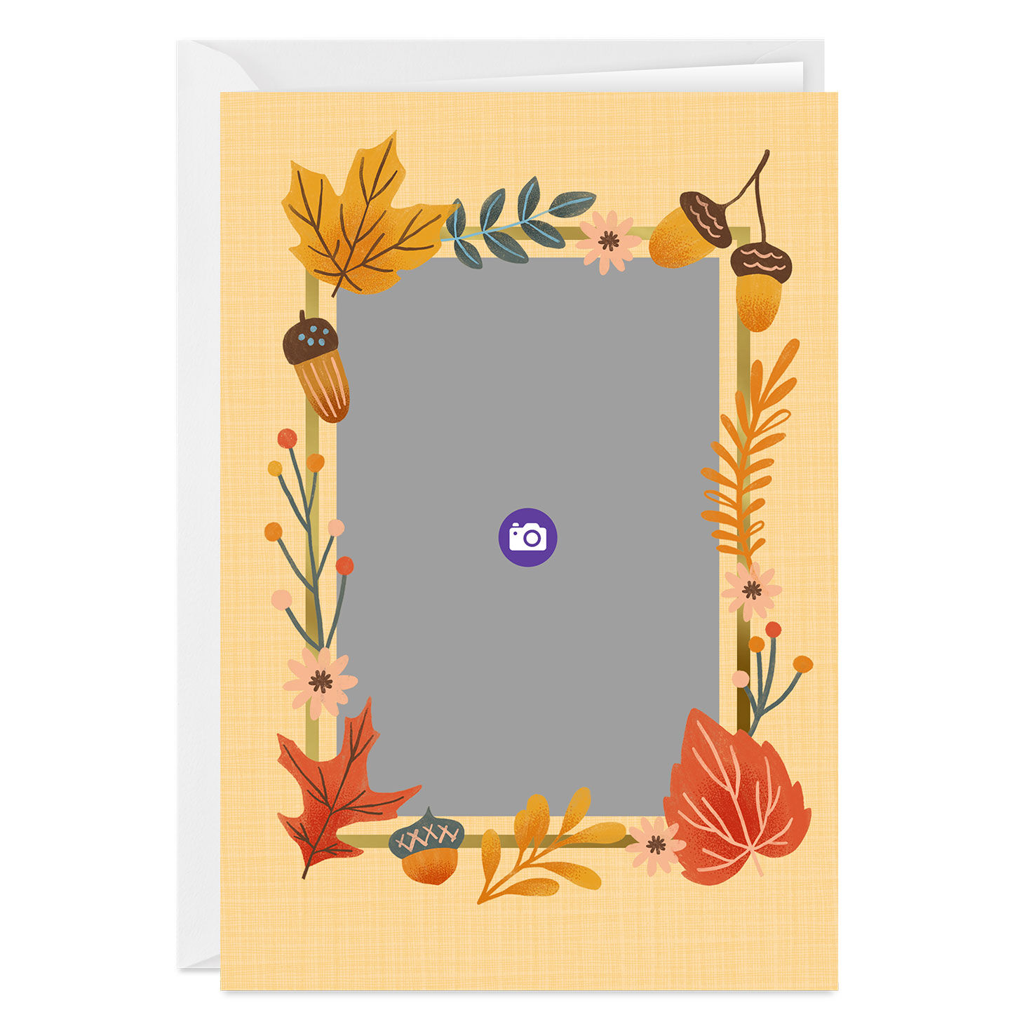 Fall Leaves Frame Custom Thanksgiving Card, , large image number 3