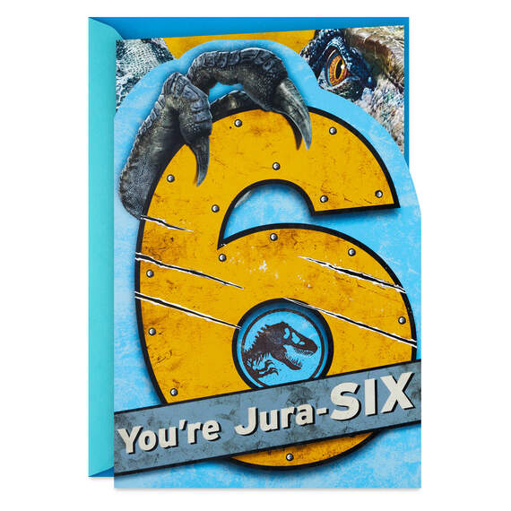 Jurassic World You're Jura-Six Musical 6th Birthday Card