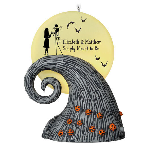 Disney Tim Burton’s The Nightmare Before Christmas Jack and Sally Personalized Ornament With Light, 