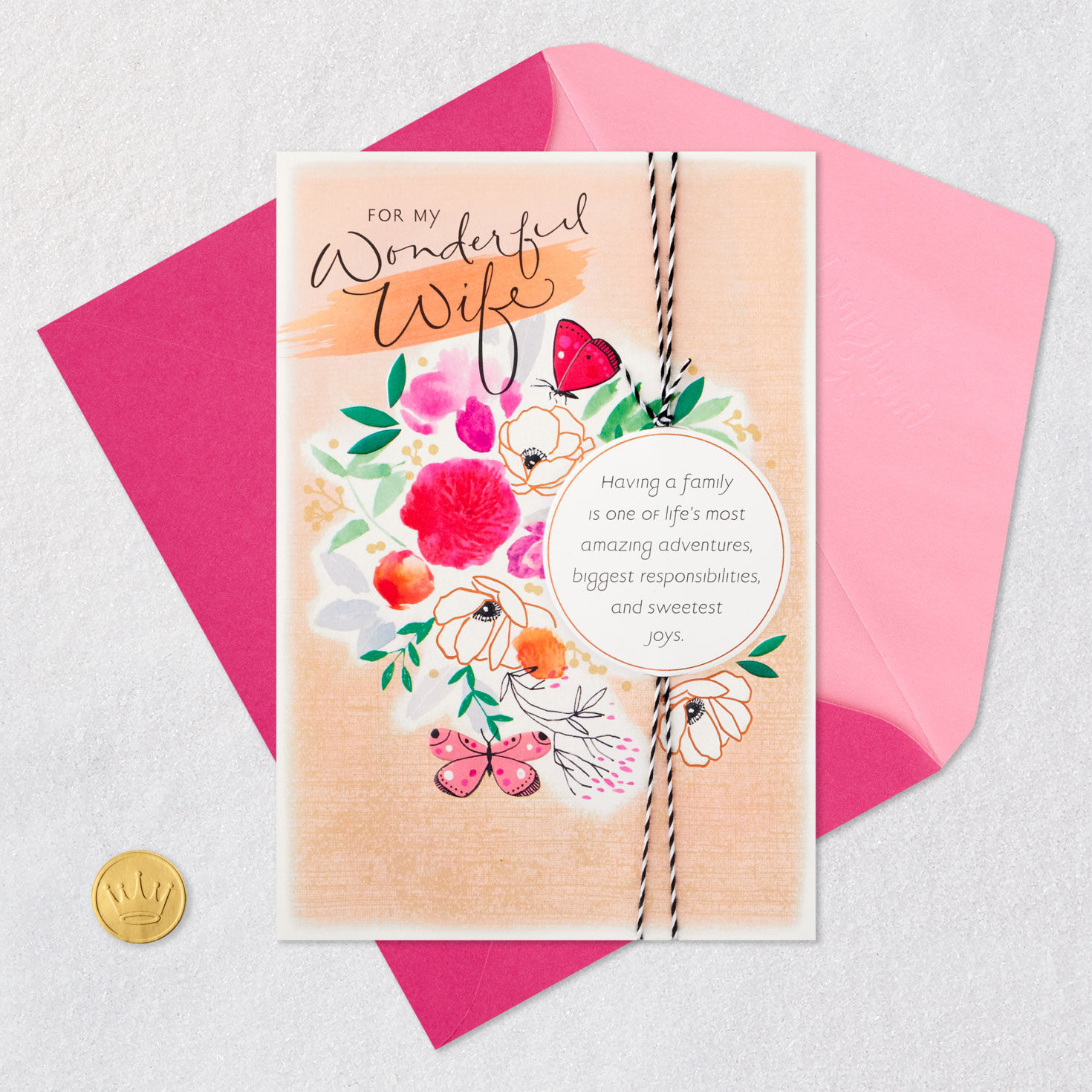 Floral Collage Religious Mother's Day Card for Wife Card Front with Envelope and Gold Seal image number 6