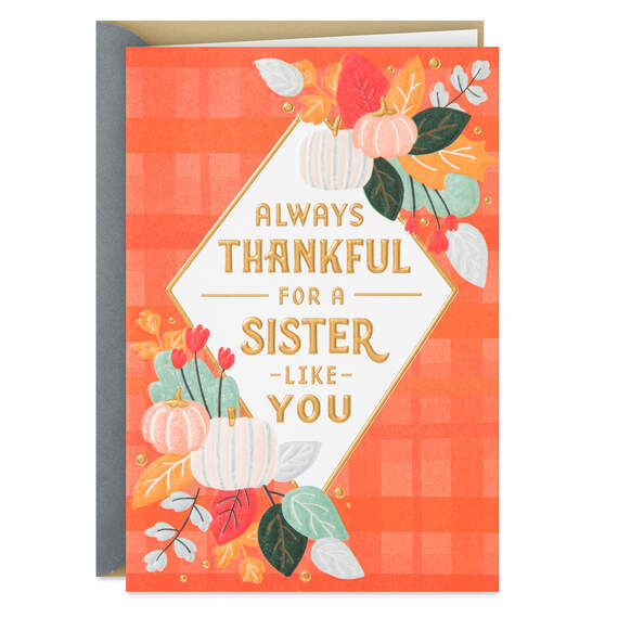 Always Thankful for You  Thanksgiving Card for Sister