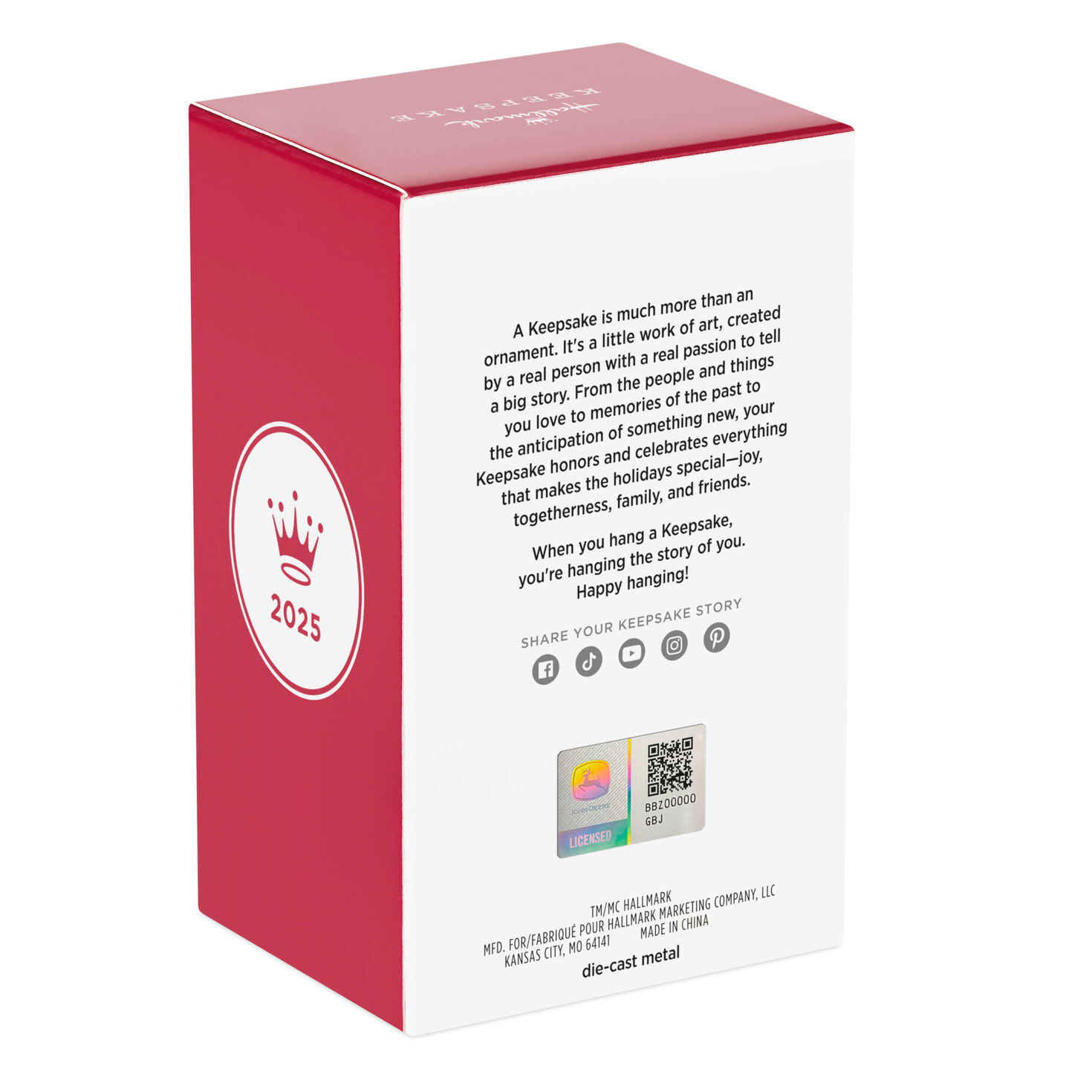 John Deere Tractor Keepsake Ornament package back image number 8