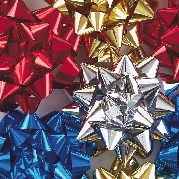 Assorted 12-Pack Red, Blue, Gold and Silver Gift Bows, , large image number 3