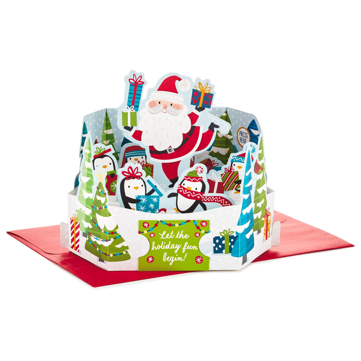 Skating Santa Musical 3D PopUp Christmas Card With Motion Greeting
