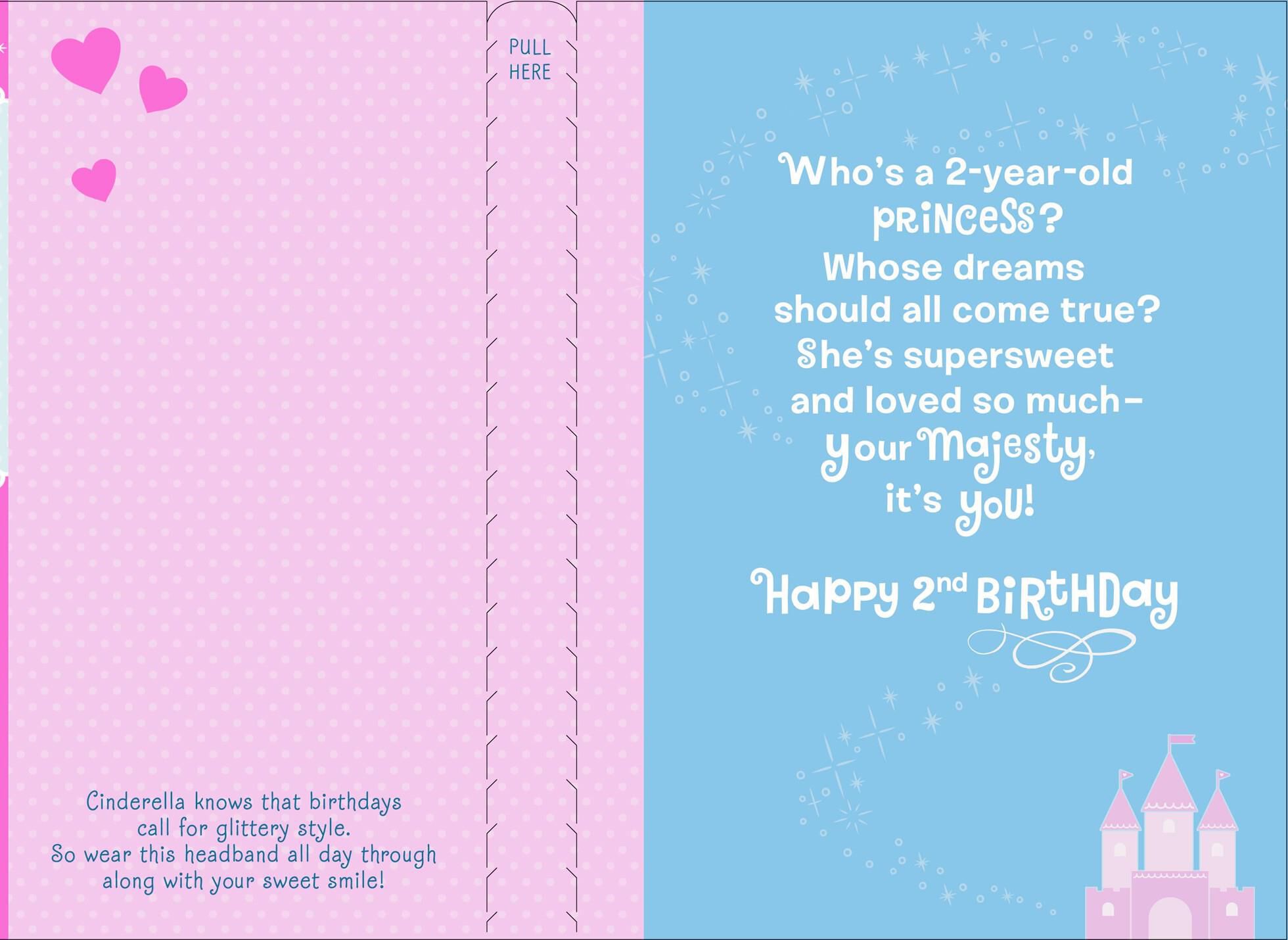 Cinderella 2nd Birthday Card With Wearable Headband