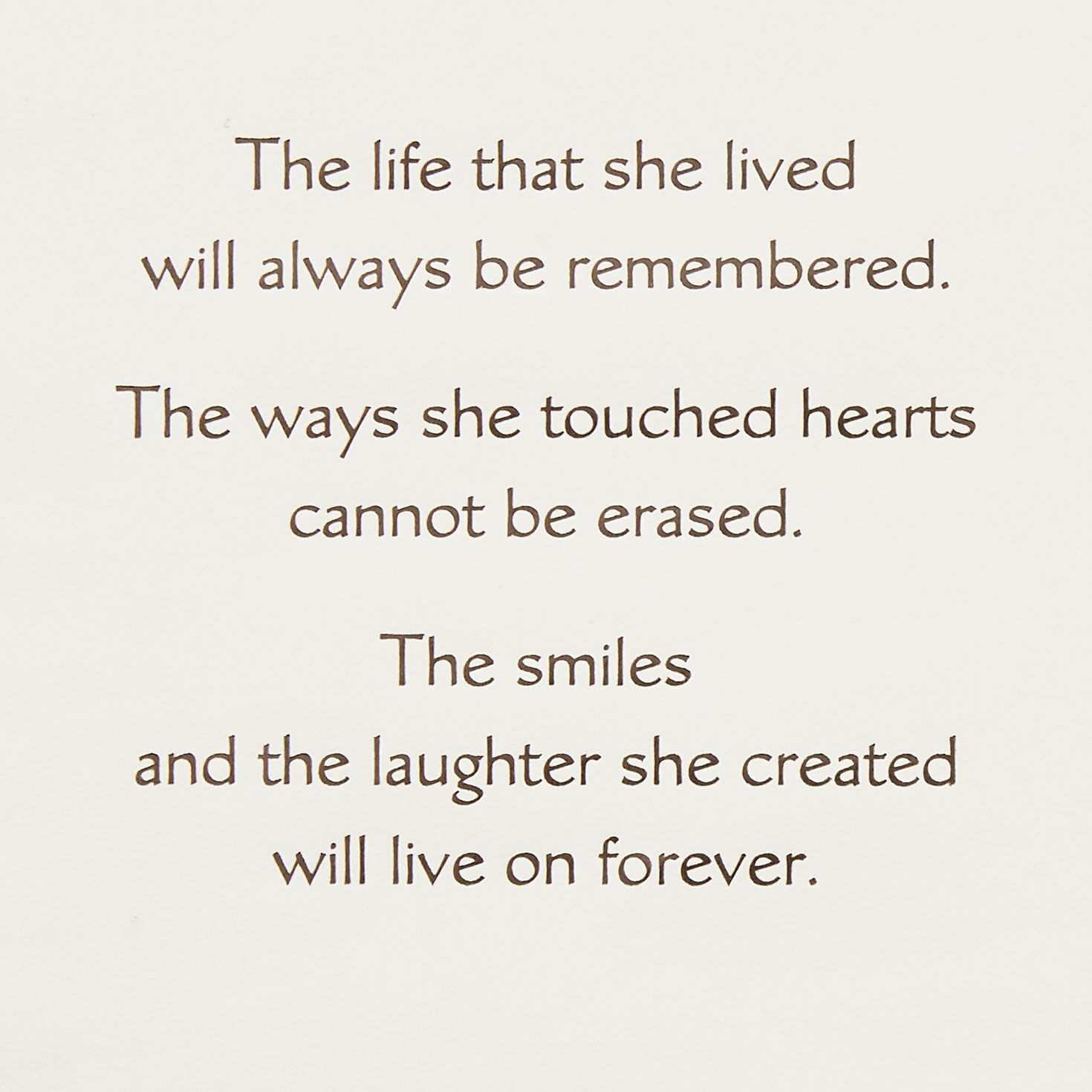 Your Mother's Memory Lives On Sympathy Card, , large image number 2