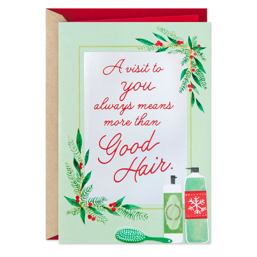 More Than Good Hair Holiday Card for Hairstylist, 