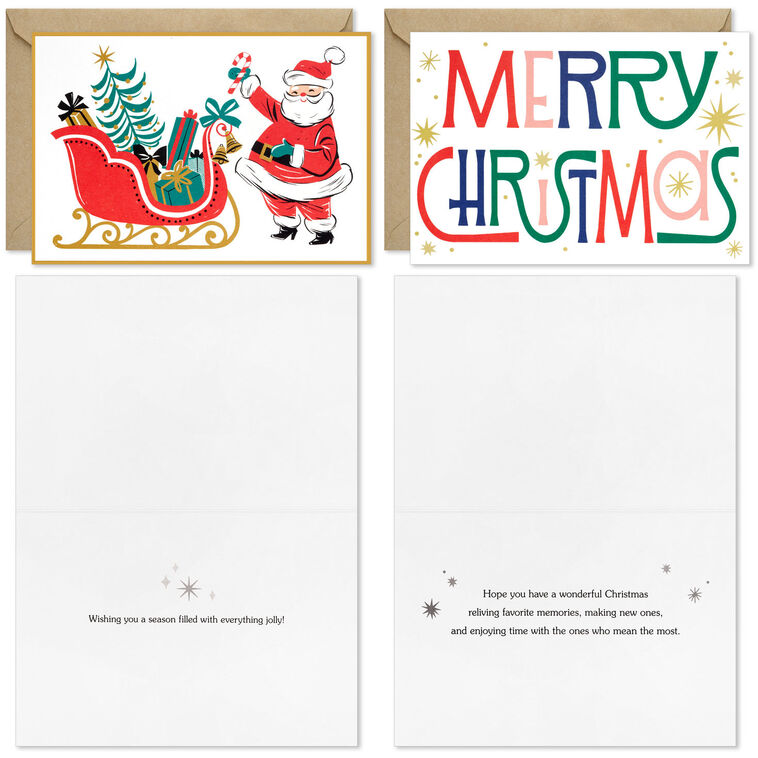 Retro Merry Wishes Assorted Boxed Christmas Cards, Pack of 16 - Boxed Cards | Hallmark retro-merry-wishes-assorted-boxed-christmas-cards-pack-of-16-boxed-cards-hallmark