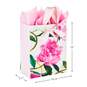 13" Pink Peonies Gift Bag With Tissue, , large image number 3