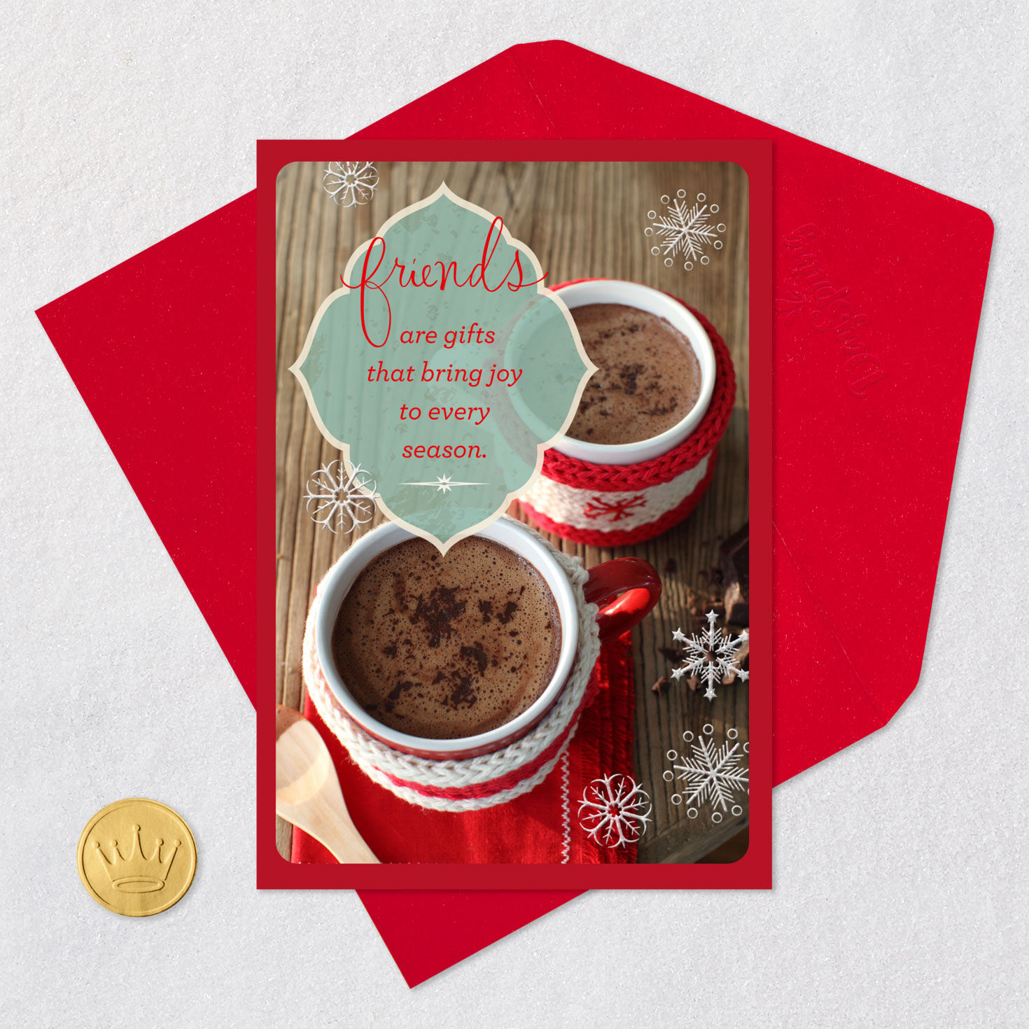Cocoa Mugs Religious Christmas Card for Friend Card Front with Envelope and Gold Seal image number 6