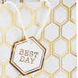 13" Gold Foil Hexagons on White Large Gift Bag, , large image number 4