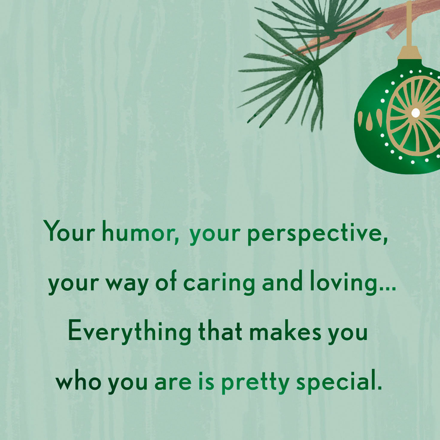 Green Holiday Ornament Grandpa Christmas Card Sentiment image number 3