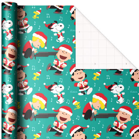 Peanuts® Characters Dancing Christmas Wrapping Paper Jumbo Roll, 80 sq. ft., , large