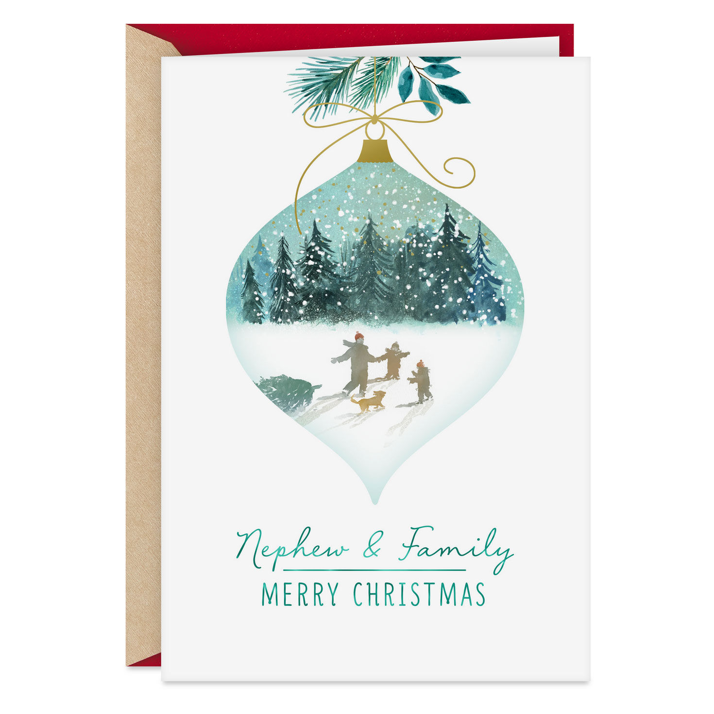 So Glad We're Family Christmas Card for Nephew and Family