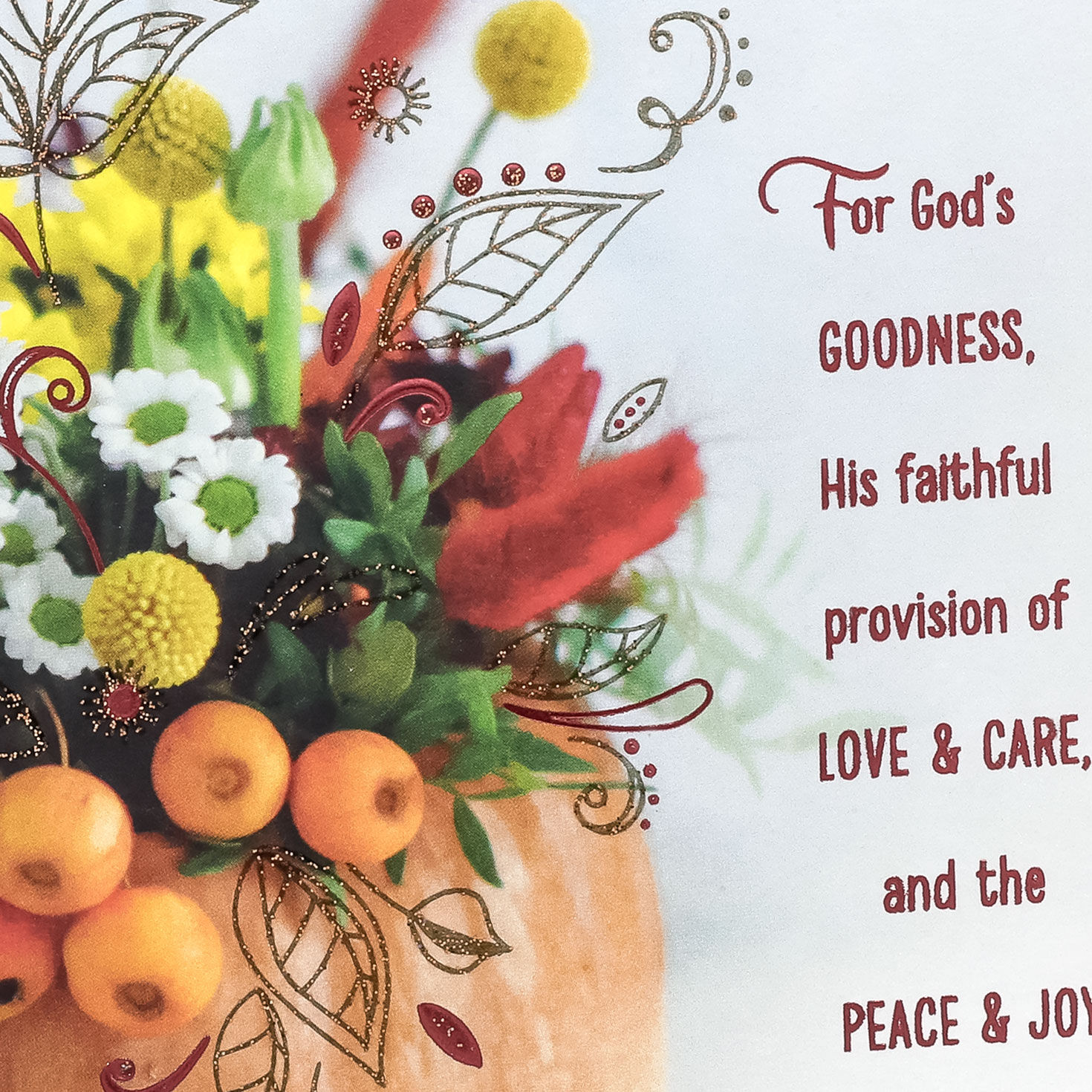 Pumpkin Bouquet Religious Thanksgiving Card Card Front Detail image number 5