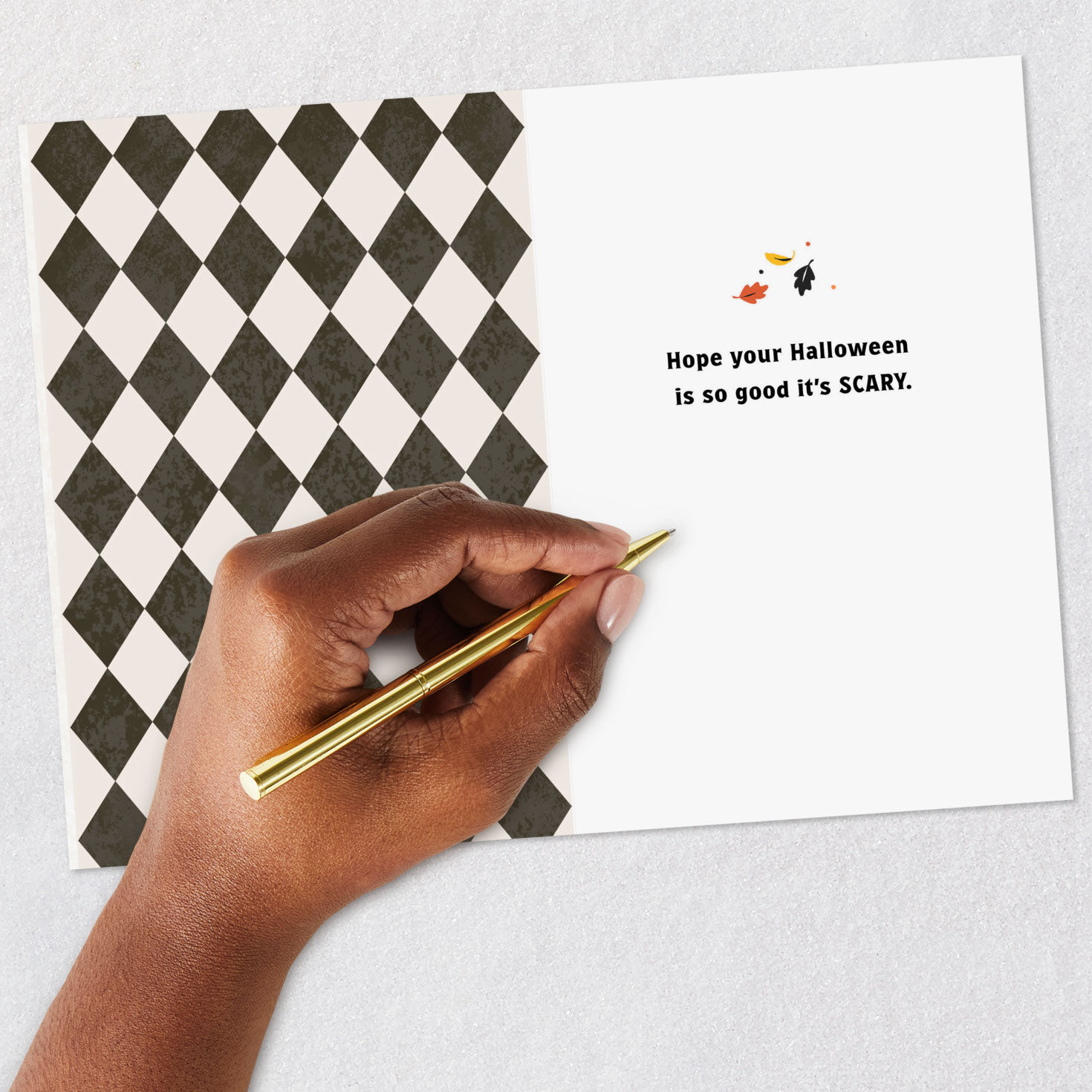Vintage Lettering with Ghost Halloween Card signing card image number 6