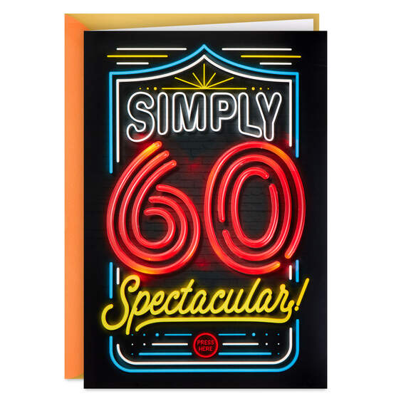 Simply Spectacular Musical Light-Up 60th Birthday Card, , large image number 1
