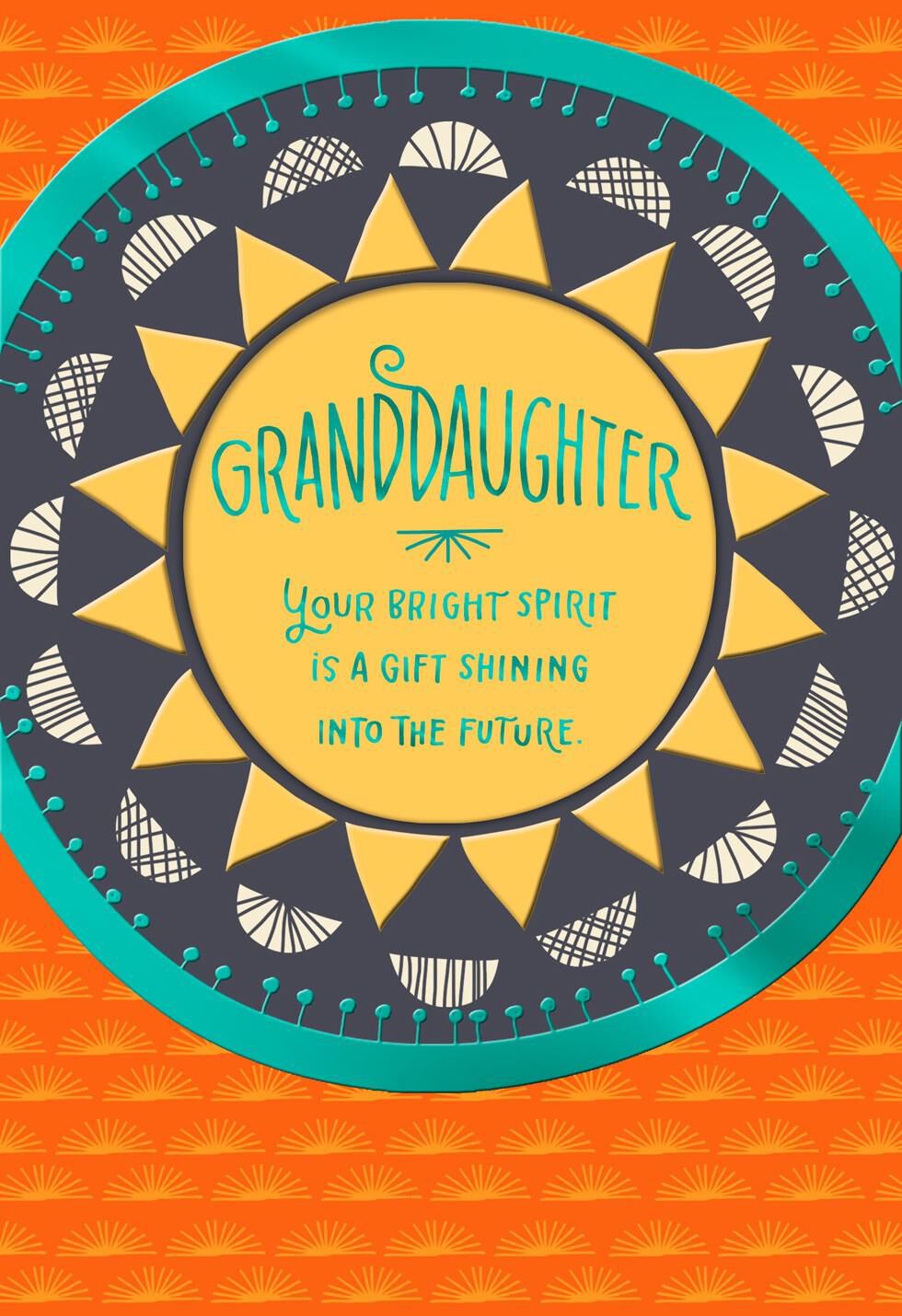 Bright Sun Graduation Card for Granddaughter