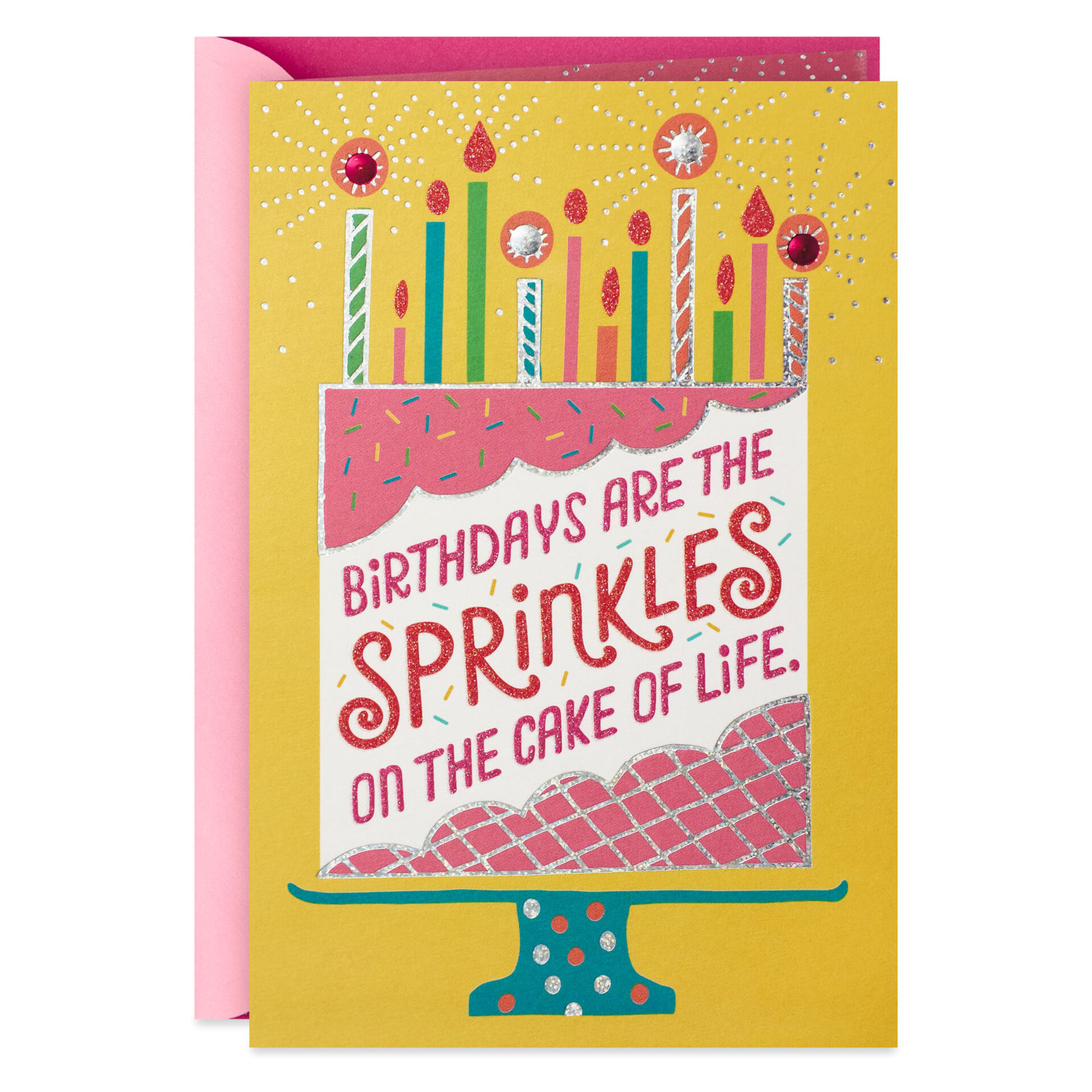 Cake With Candles Enjoy Every Sweet Moment Birthday Card - Greeting ...