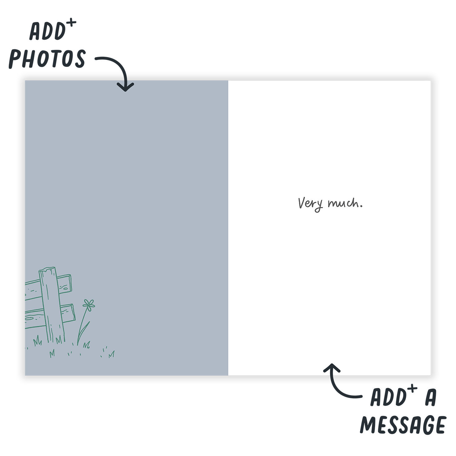 Sheep at Fence on Green Personalized Card  image number 3