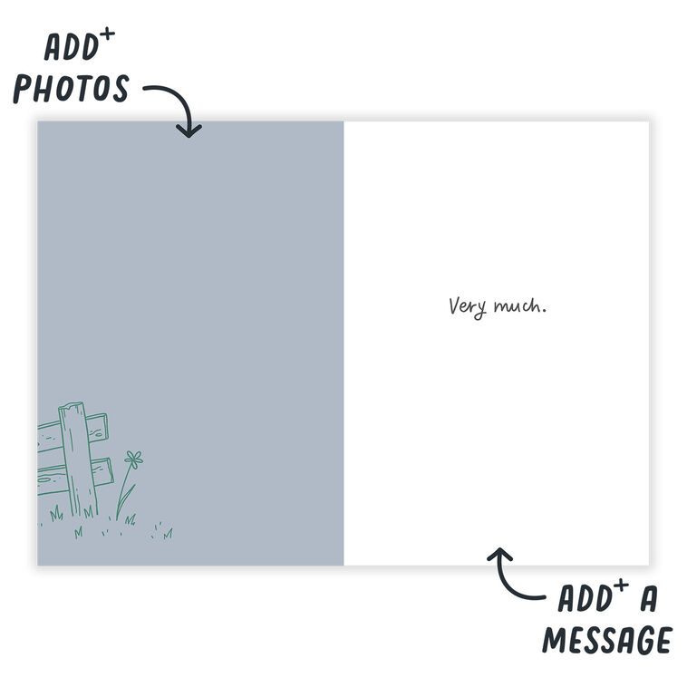 Sheep at Fence on Green Personalized Card  image number 3