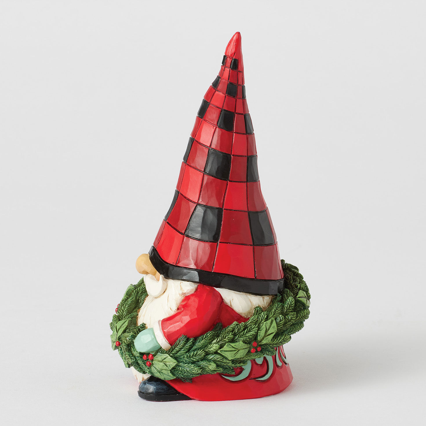 Jim Shore Santa Gnome Wearing Wreath Figurine back image number 2