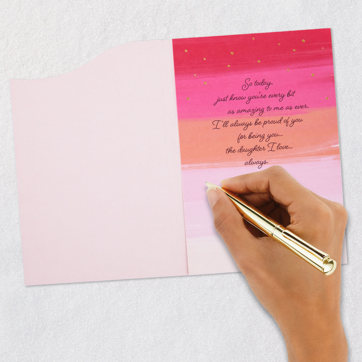 Pink Brush Strokes Birthday Card Signing card image number 7
