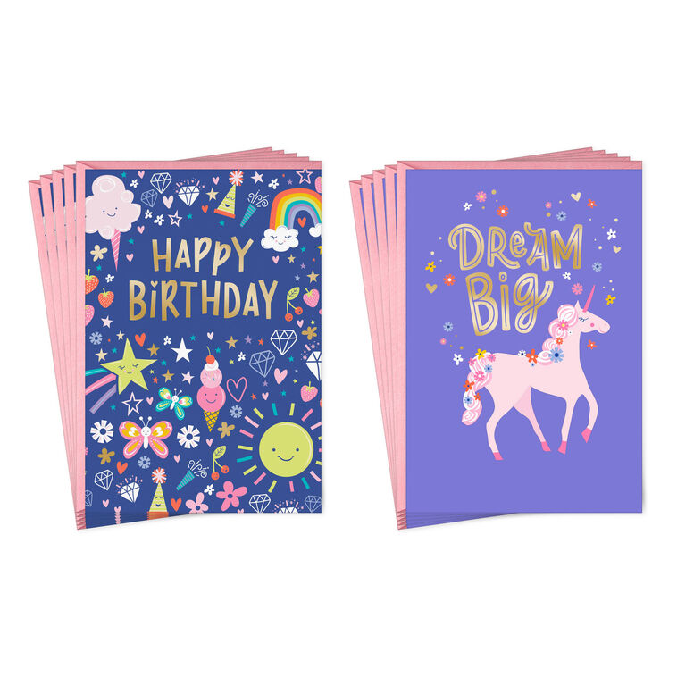 Sweet and Whimsical Birthday Cards, Pack of 10