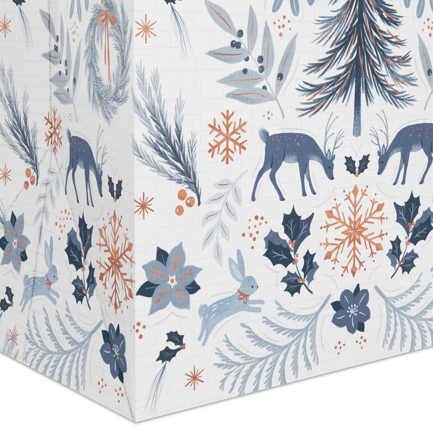 Winter Toile on White Big Holiday Gift Bag Base/Side Detail image number 5