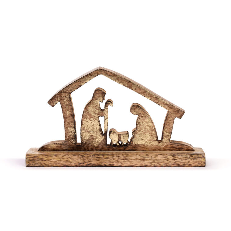 Demdaco Mango Wood Holy Family Figure, 5"