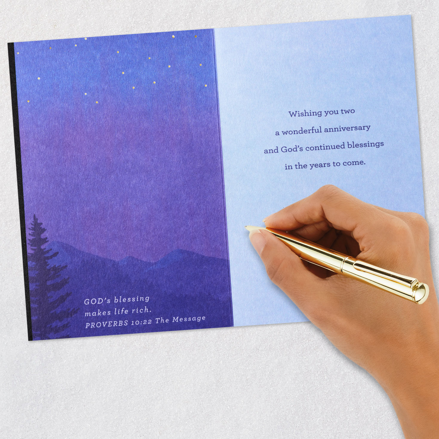 Mountain Camping Religious Anniversary Card signing card image number 7