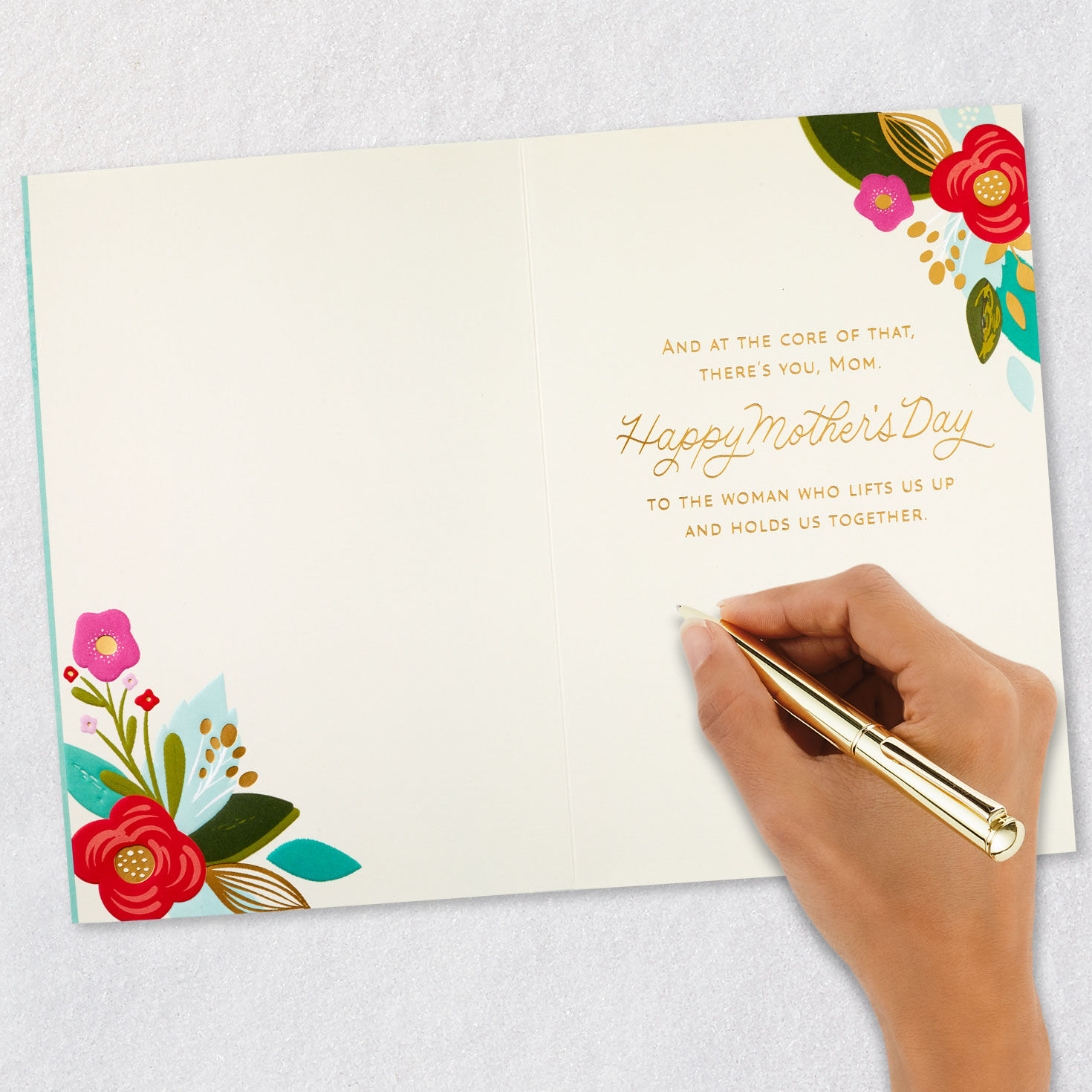 Flowers Mom Mother's Day Card From All of Us Signing card image number 6