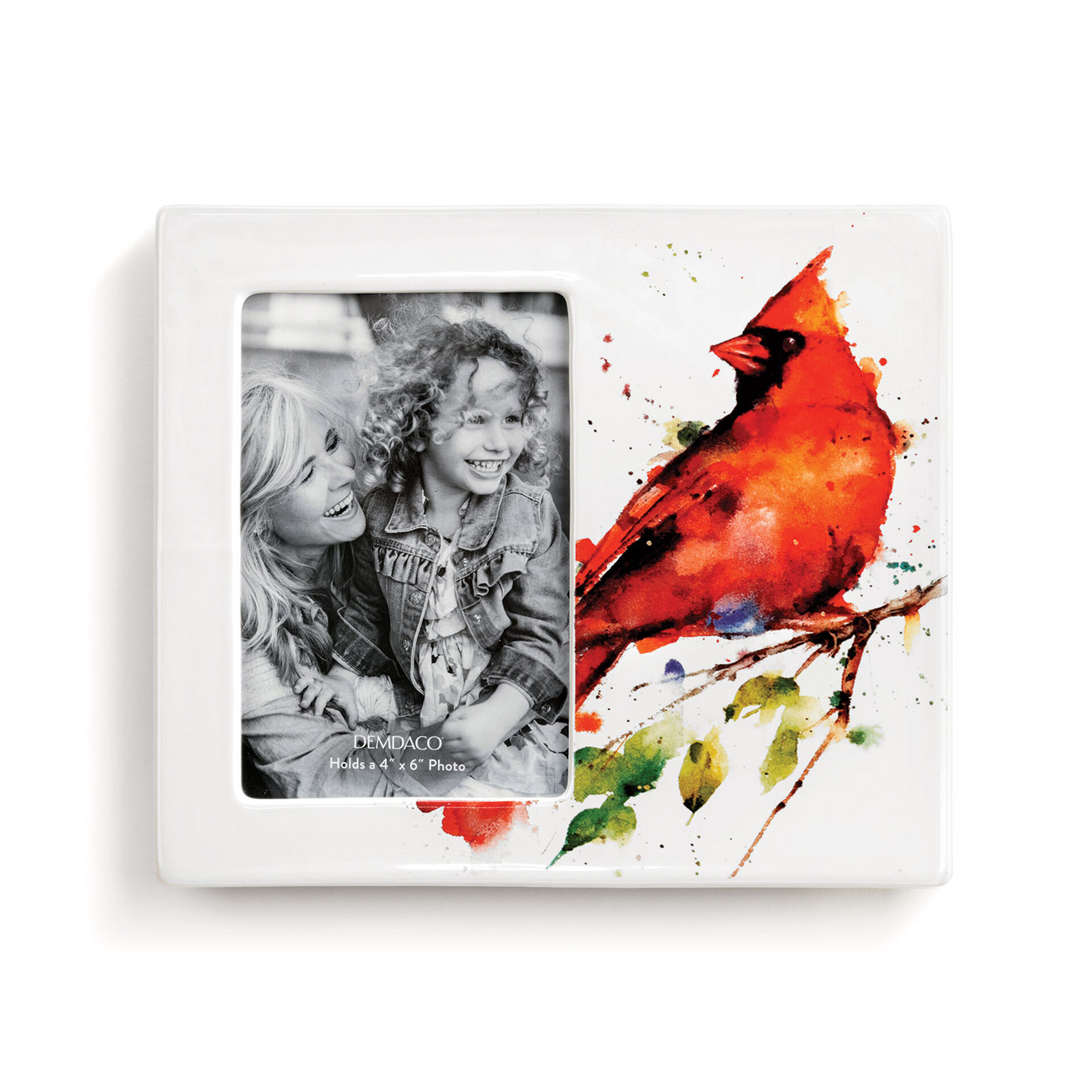 Demdaco Spring Cardinal Ceramic Picture Frame, 4x6 Picture Frames