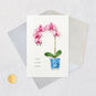 Pink Orchids in Chinoiserie Pot Birthday Card Card Front with Envelope and Gold Seal image number 5