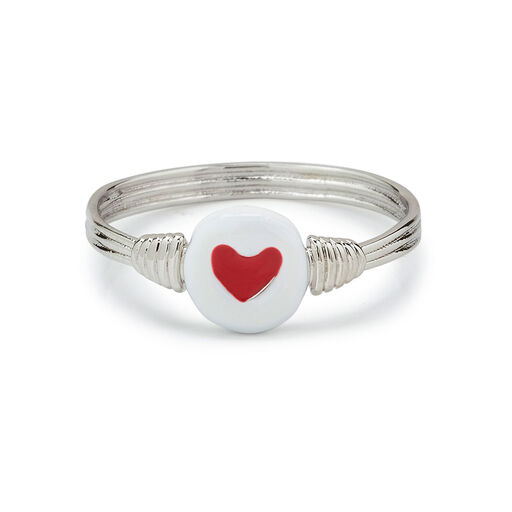Pura Vida Silver Ring With Enamel Heart Bead, 