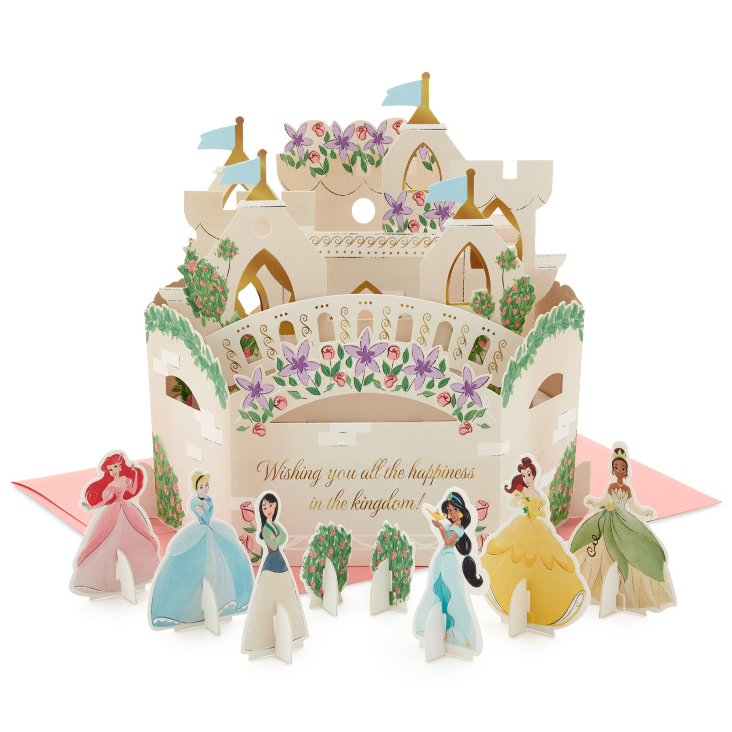 Disney Princess Castle All the Happiness 3D PopUp Card With Playset