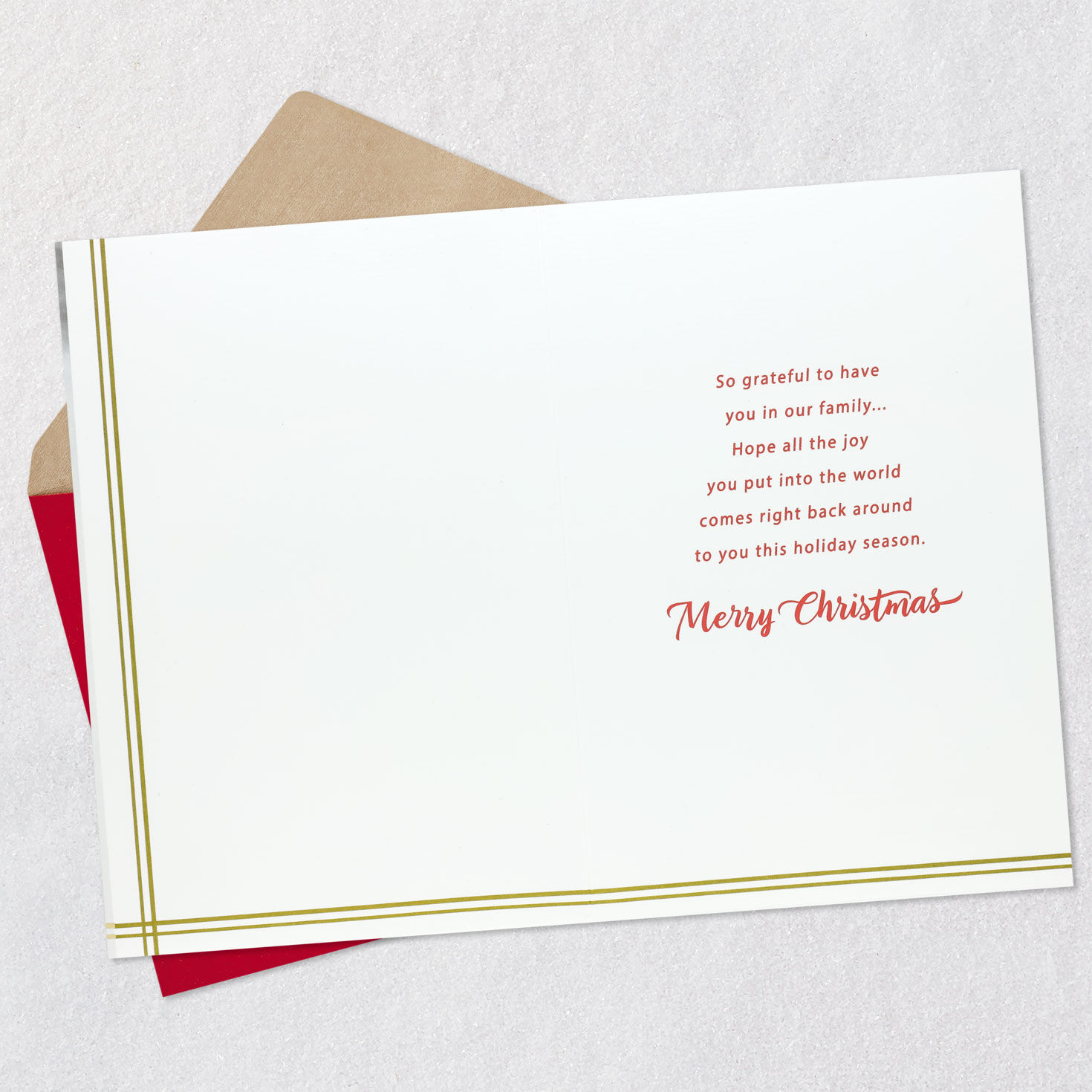 Holiday Wreath Christmas Card for Sister-in-Law Open card with envelope image number 3