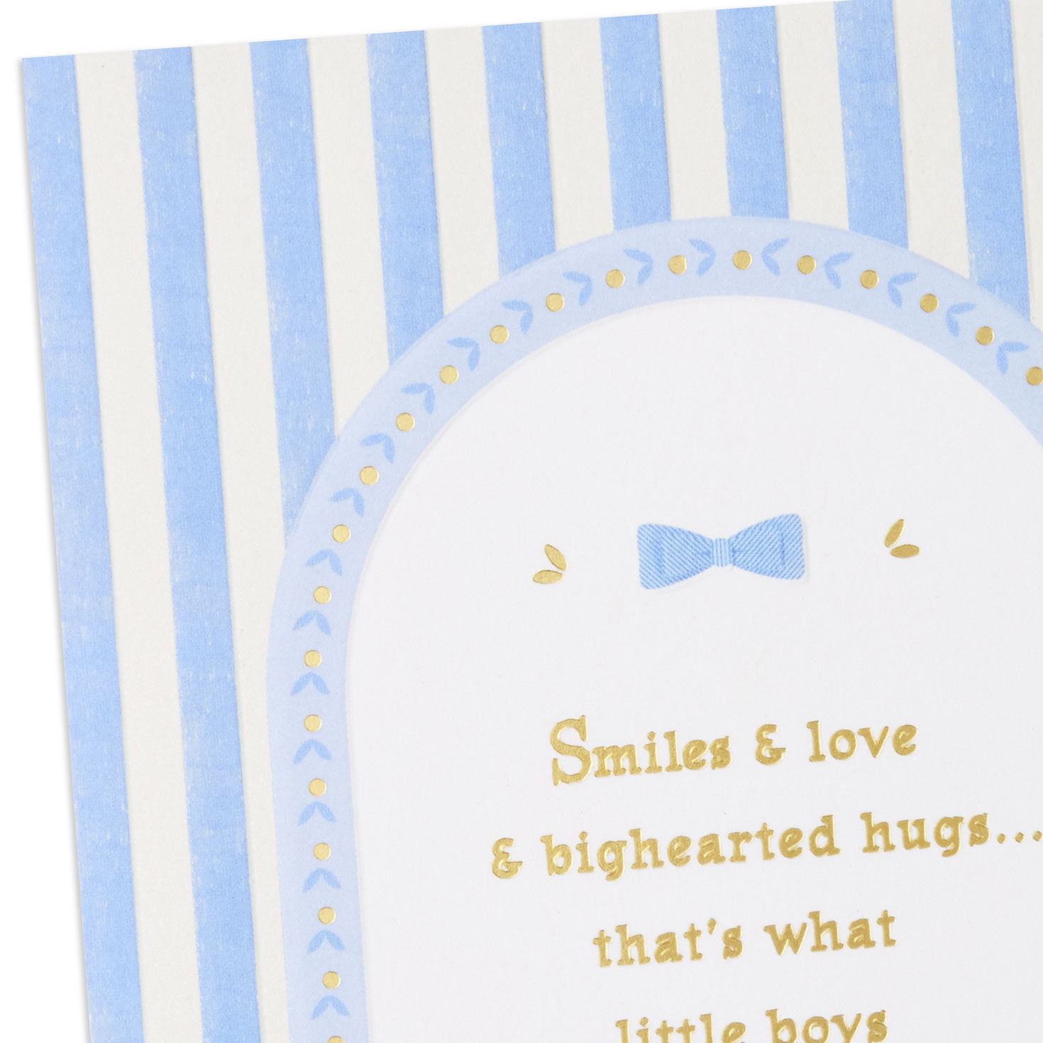 Blue and White Stripes New Baby Boy Congrats Card Card Front Detail image number 4
