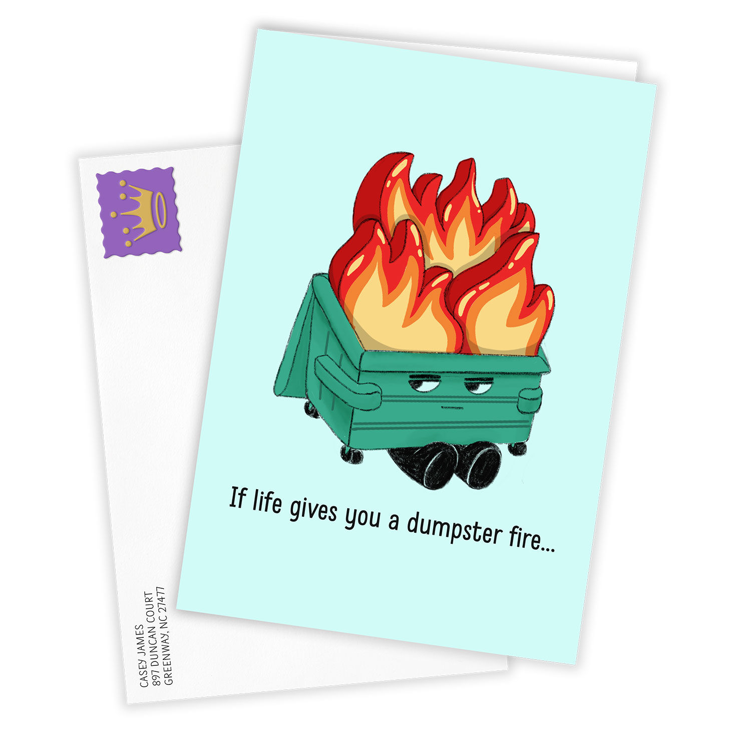 Dumpster Fire Funny Custom Card, , large image number 2